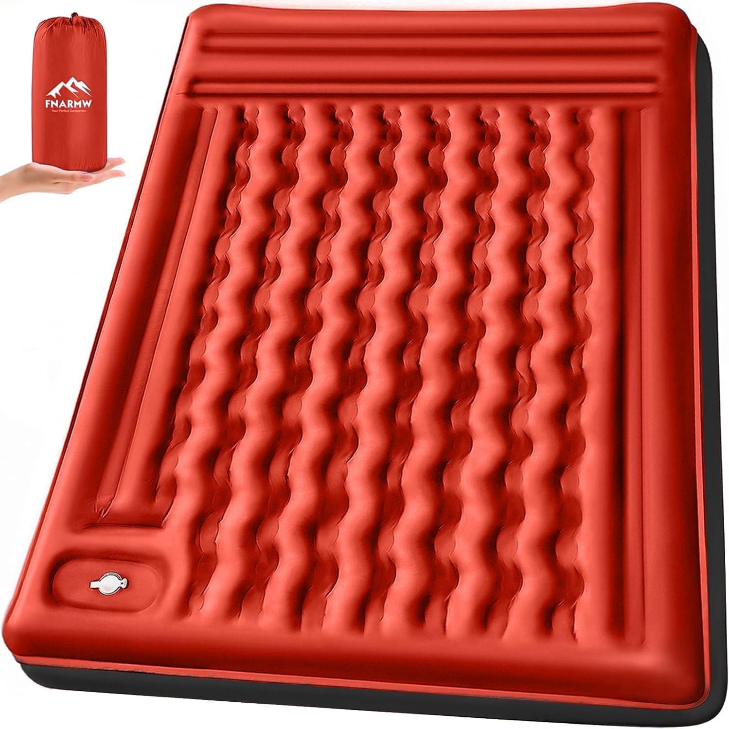 Extra Thick 5 Inch Camping Sleeping Pad with Built-in Pump