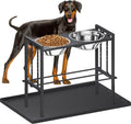 Raised Metal Dog Bowls Large Breed Adjustable Stand - Comfortable Feed