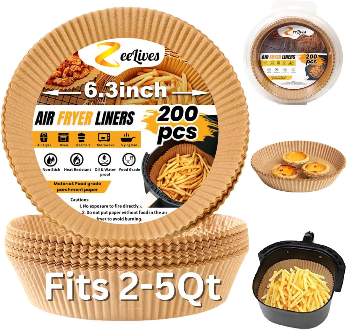 200 Non-Stick Airfryer Liners for Easy Cleanup