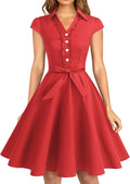 Wedtrend Women's 1950s Retro Swing Dress - Cap Sleeve Vintage Elegance