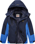 Boy's Waterproof Ski Jacket with Removable Hood - Warm Fleece Lining