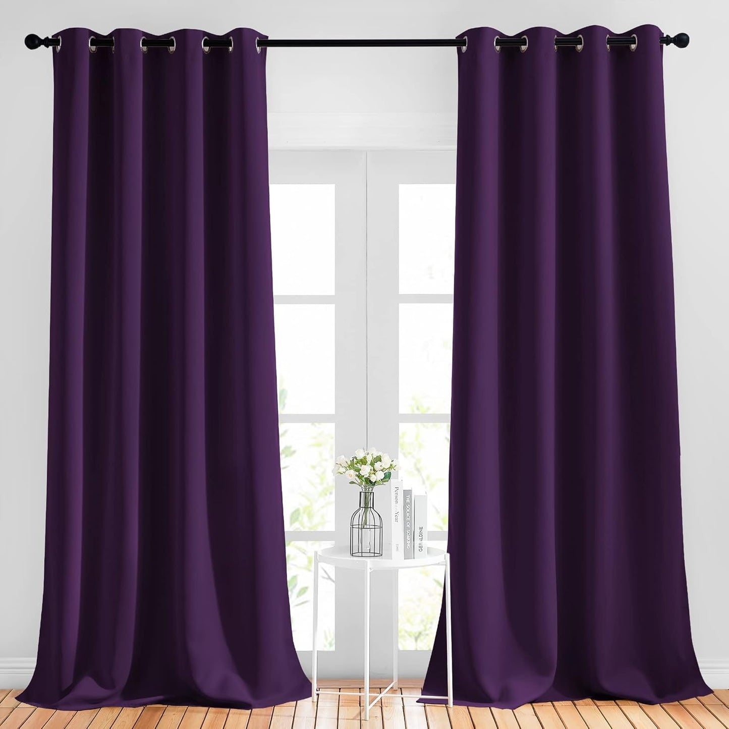 NICETOWN Thick Blackout Curtains for Bedroom - Royal Purple