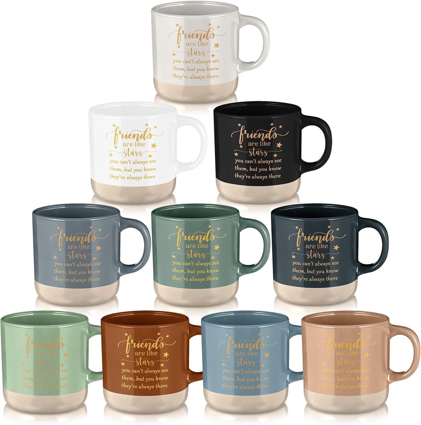 10 Pcs Christmas Friendship Gifts for Women Ceramic Mugs