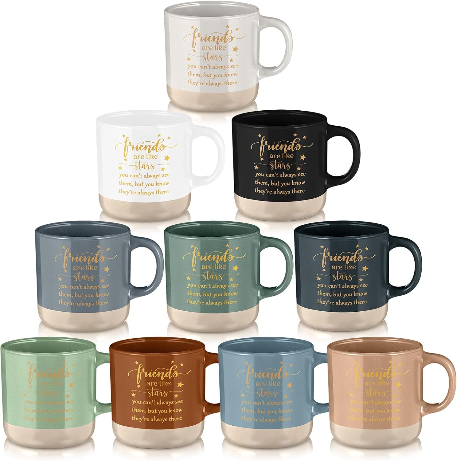 10 Pcs Christmas Friendship Gifts for Women Ceramic Mugs