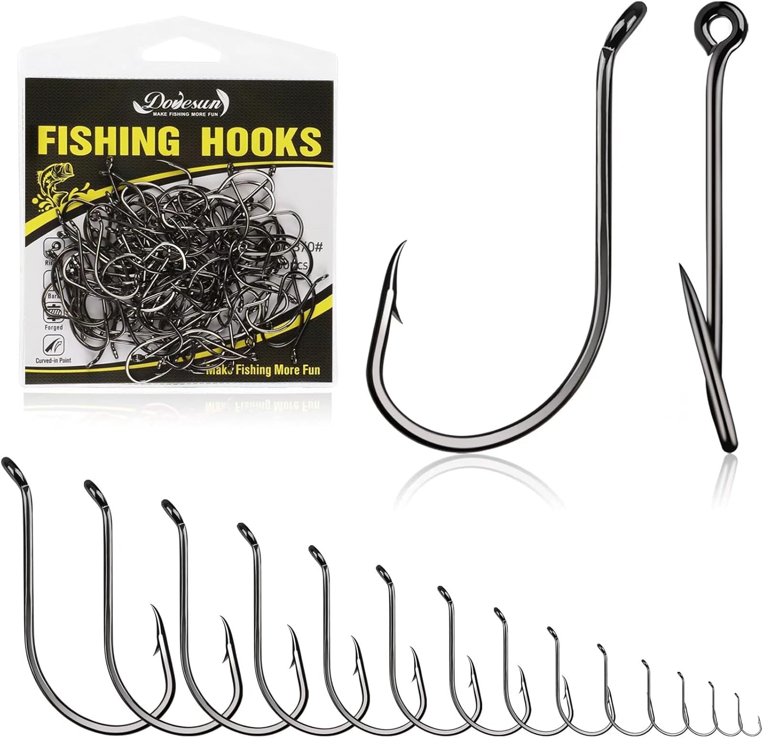 Dovesun Octopus Hooks 50-100PCS Red/Black #10-18/0 - Ultimate Fishing Efficiency