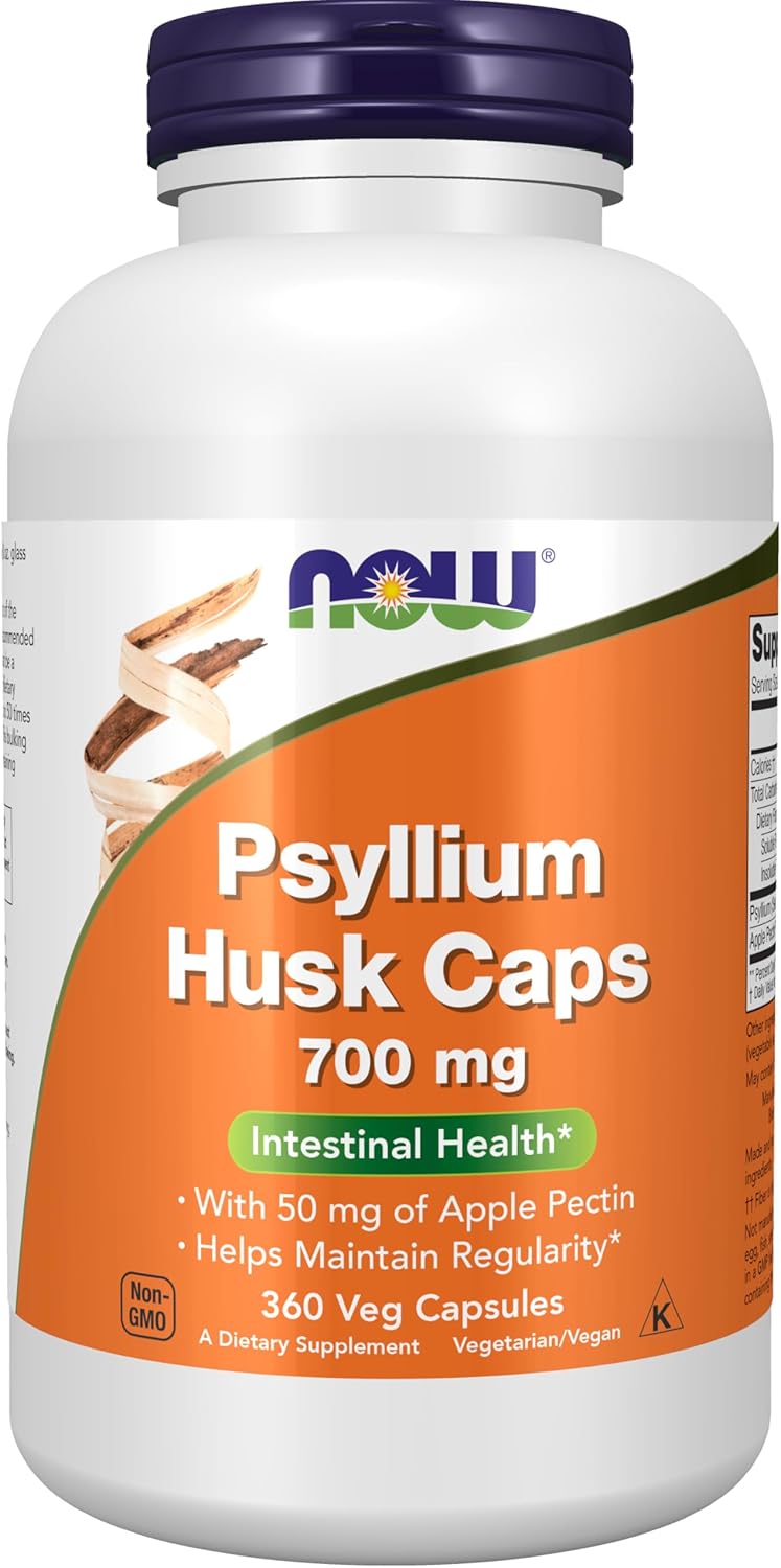 Psyllium Husk Caps 700 mg with Apple Pectin for Intestinal Health
