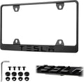 Tesla License Plate Frame Stealth Black Powder Coat - Durable Style