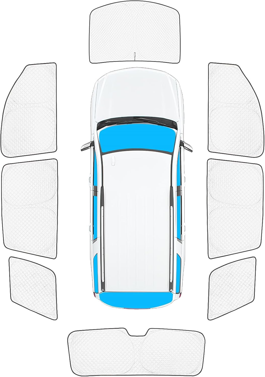 KMF 8pcs Thicken Full Window Sun Shades for Chevy Tahoe 2015-2020
