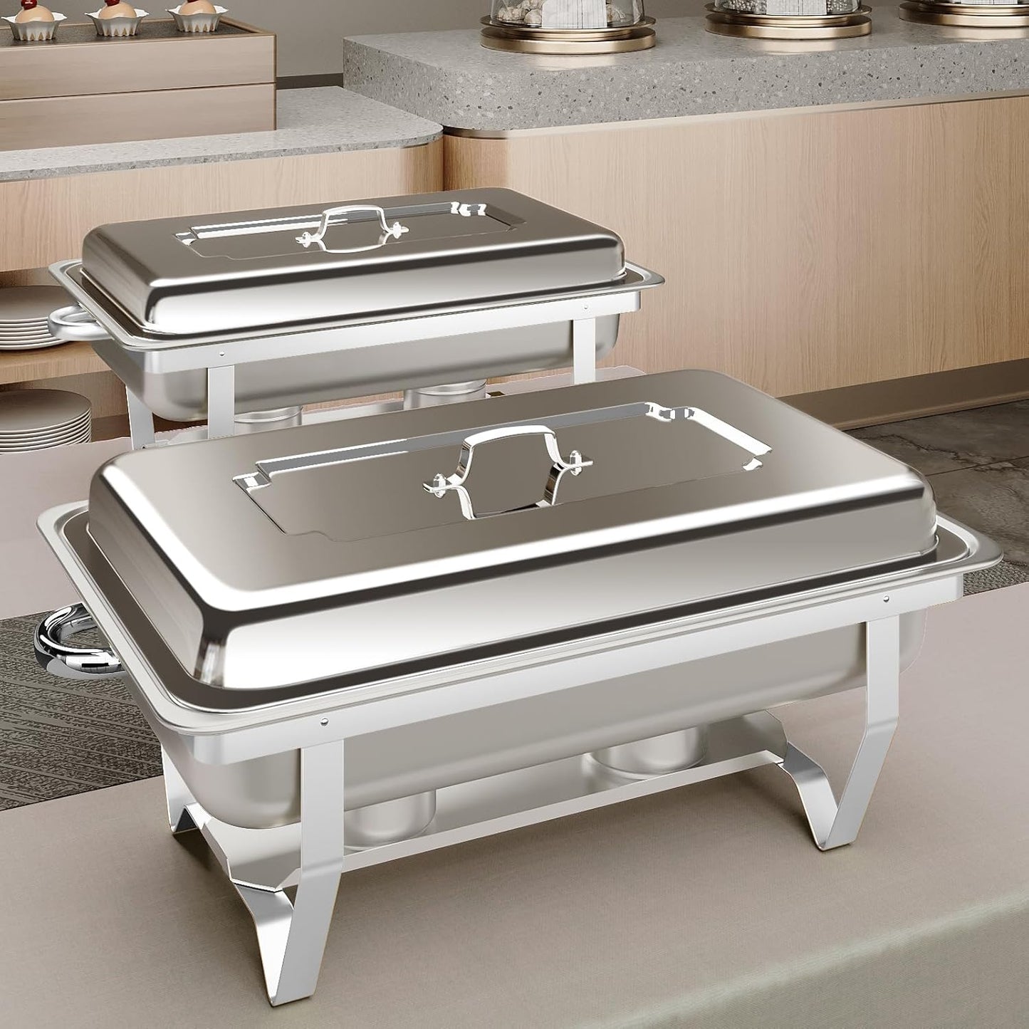 Chafing Dishes for Buffet 2 Pack - 9 QT Stainless Steel Set