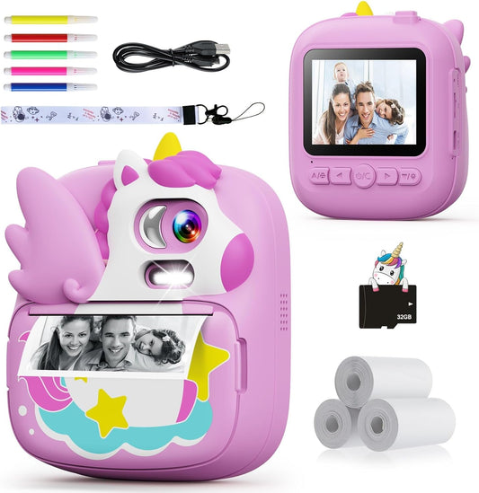 Capture Memories Instantly: Kids' 12MP Instant Print Camera Kit