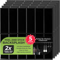 5 Pack Peel and Stick Backsplash Subway Tiles 3D Wall Panels - Thick