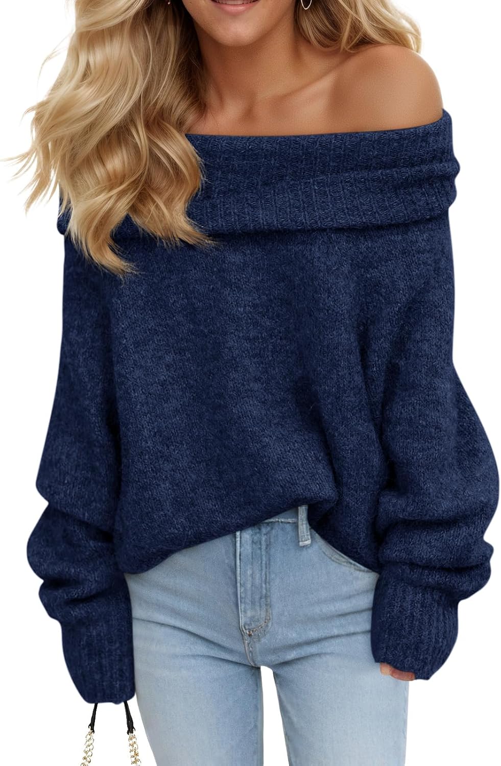 Saodimallsu Womens Off The Shoulder Sweater for Fall Fashion