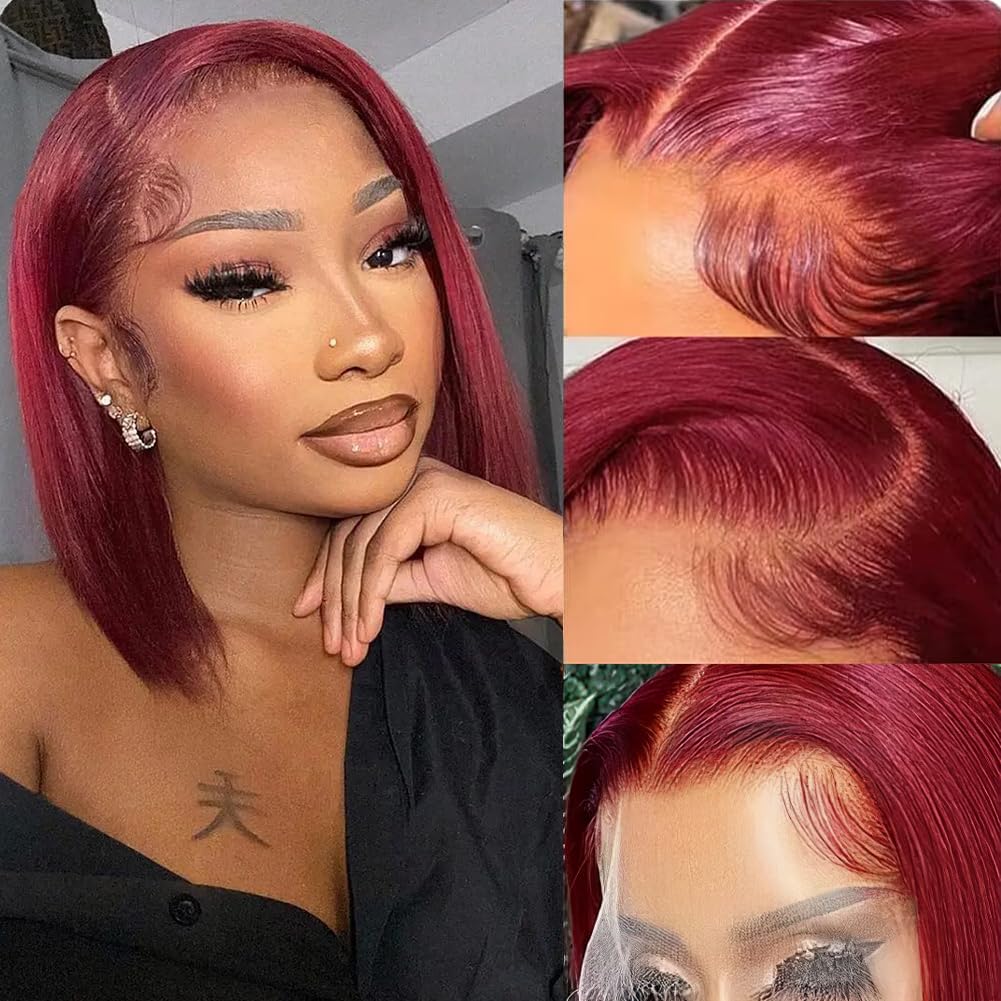 99j Burgundy Bob Wig Human Hair for Stylish Looks and Comfort