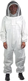 VIVO Professional Cotton Full Body Beekeeping Suit with Veil Hood