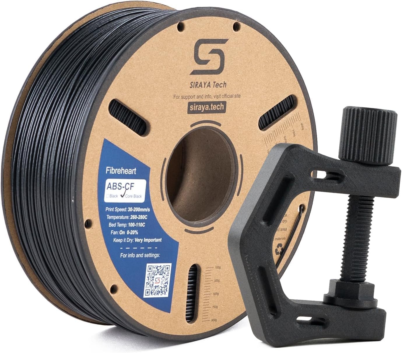 Siraya Tech Fibreheart ABS-CF Core Black Filament for 3D Printing