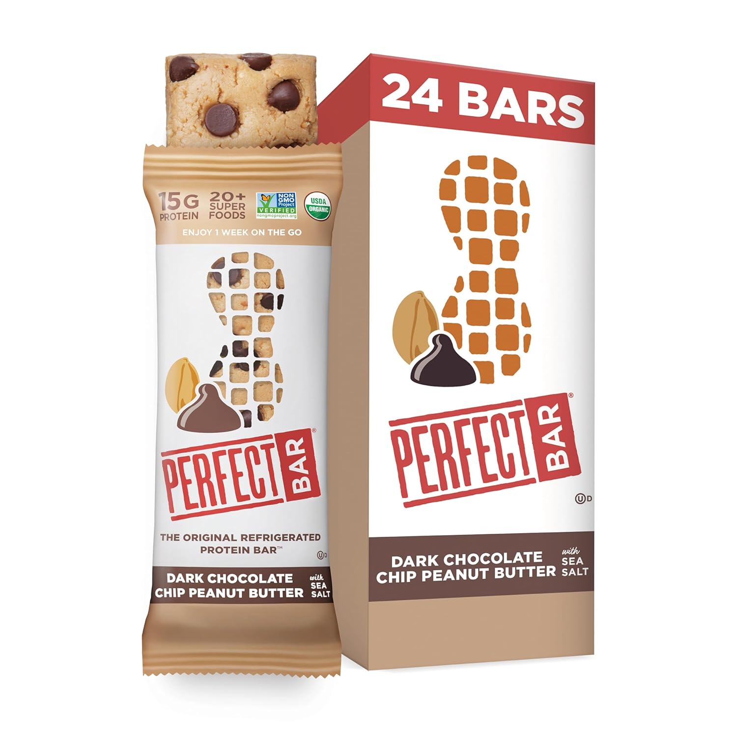 Perfect Bar Original Protein Bar, Dark Chocolate Chip Peanut Butter