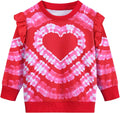 Toddler Girls Heart Sweatshirt Ruffle Long Sleeve - Cute Valentina