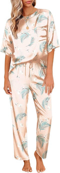Ekouaer Satin Silky Pajama Set - Lightweight Silky Two-Piece