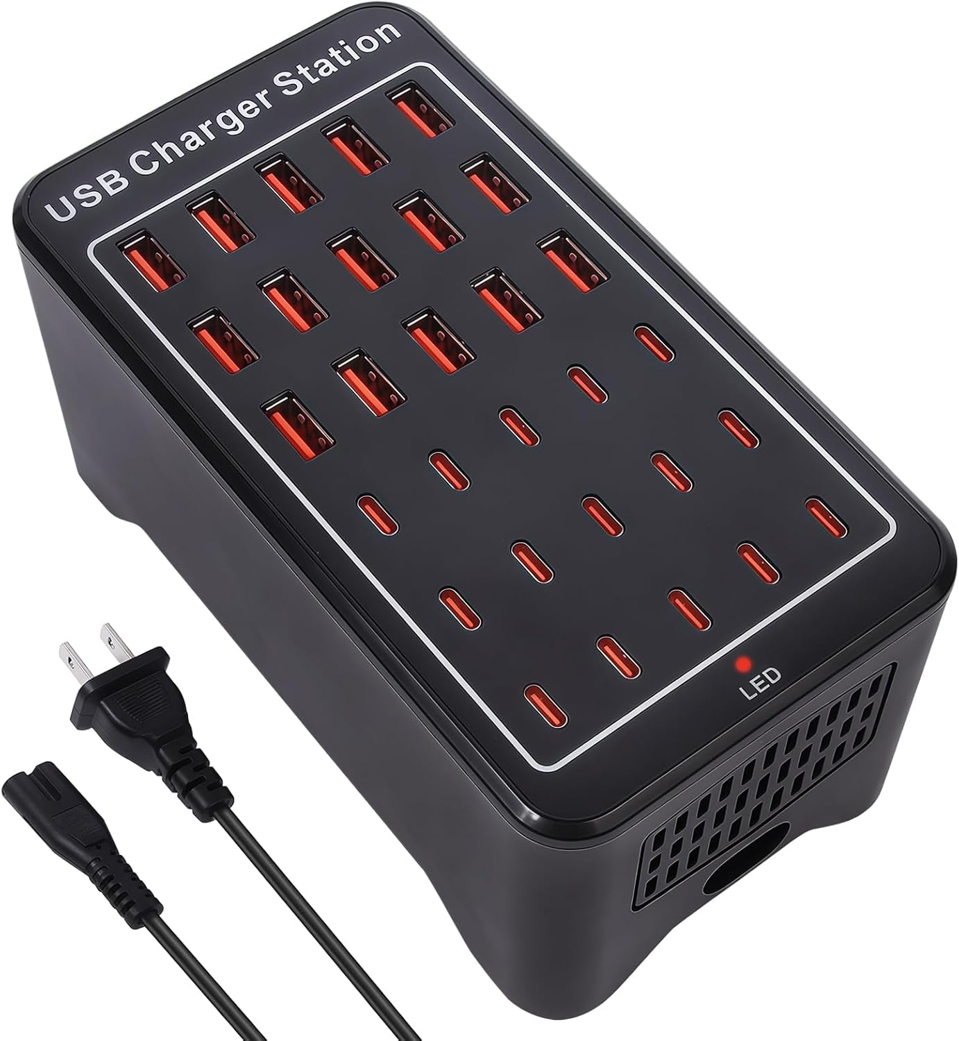150W USB Charging Station with 30 Ports for Fast Charging