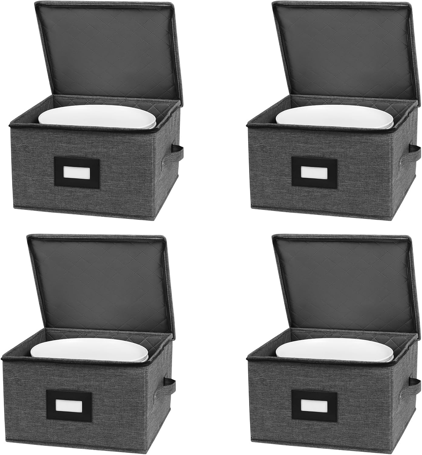 Stackable China Storage Containers for Dishes - 12in Plate Holders