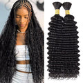 Human Braiding Hair for Boho Braids 16 in Natural Black Curly - Full