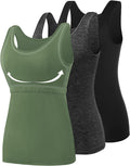 AMVELOP Tank Tops for Women Built in Bra Cotton Shelf Bra Tanks womens