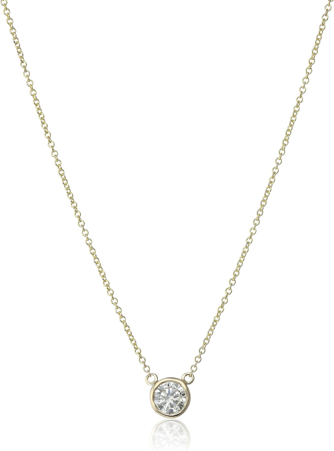 14k Gold Bezel Set Solitaire Adjustable Pendant Necklace Review