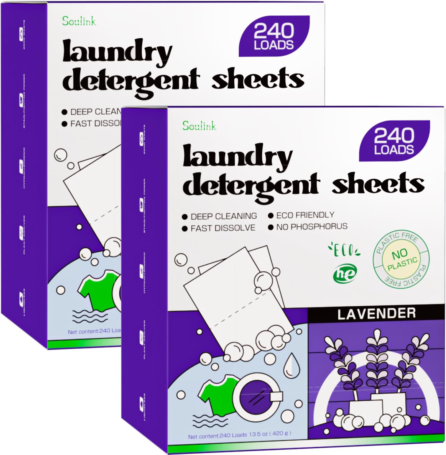 Soulink Laundry Detergent Sheets - Eco-Friendly Cleaning Power