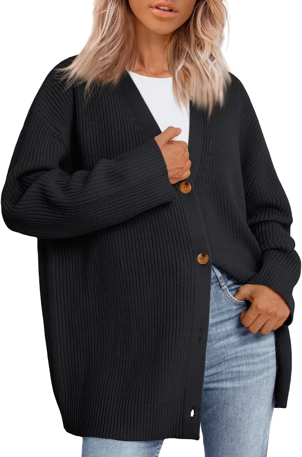 LILLUSORY Women Oversized Cardigan Sweater for Fall Fashion