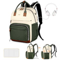 Diaper Bag Backpack - Extra Large Expandable for 2 Kids - Apricot