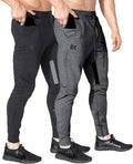 Mens Fitted Gym Sweatpants Slim Workout Jogger Pants - Breathable Fit