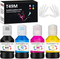 4x140ml T49M Autofill Sublimation Ink Compatible for Epson F170 F570
