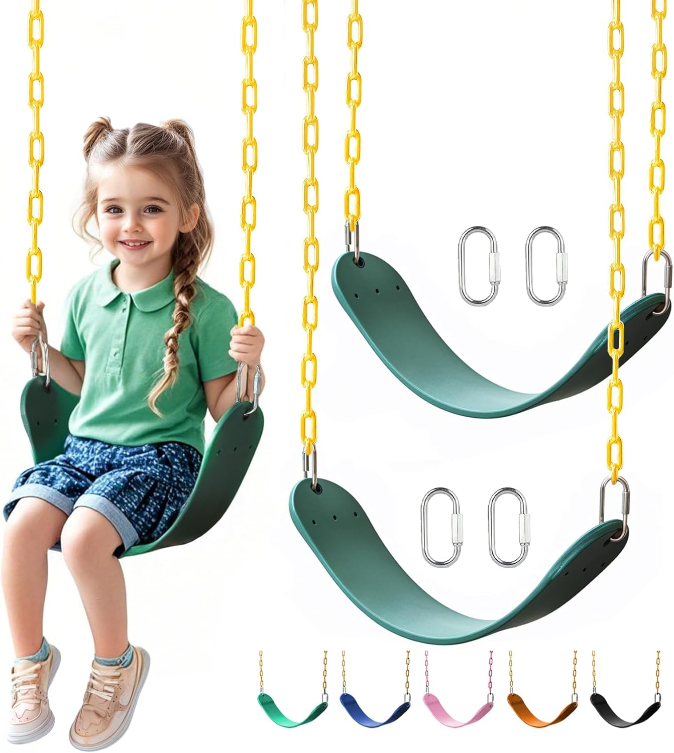Heavy Duty Swing Seats with Rust-Resistant Chains for Kids