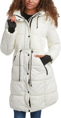 Steve Madden Womens Long Puffer Coat - Warm Insulated Hooded Parka