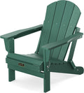 Folding Adirondack Chair Outdoor Patio Chair - Weather Resistant Green
