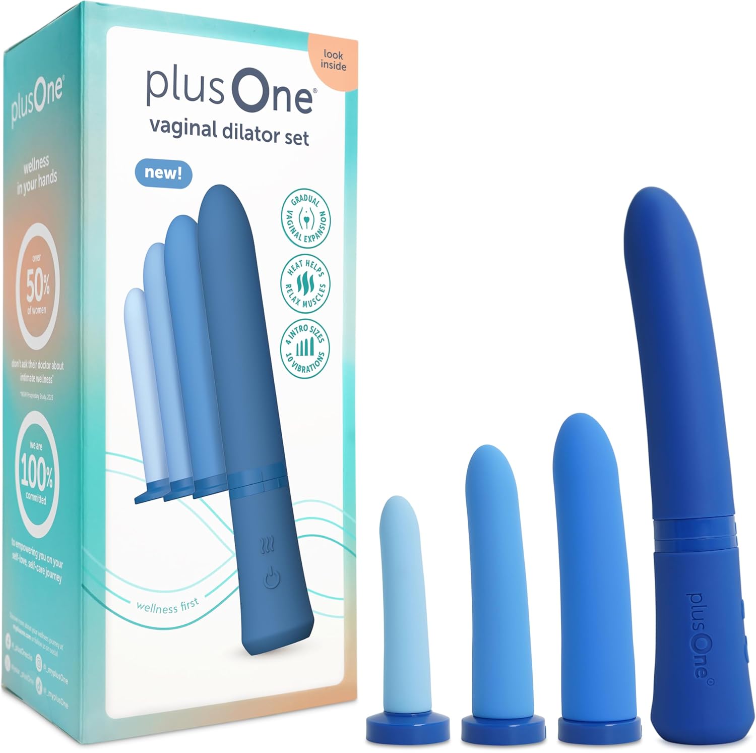 plusOne Vaginal Dilator 4 Piece Set for Comfort & Relaxation