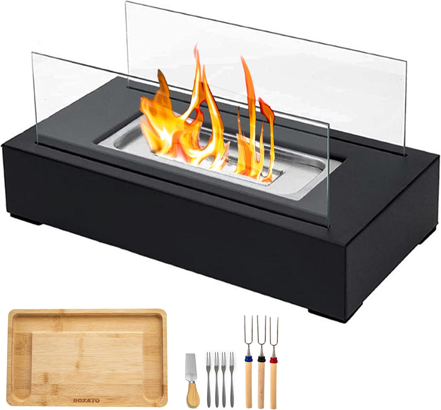 ROZATO Tabletop Fire Pit: Cozy Smores Fun!