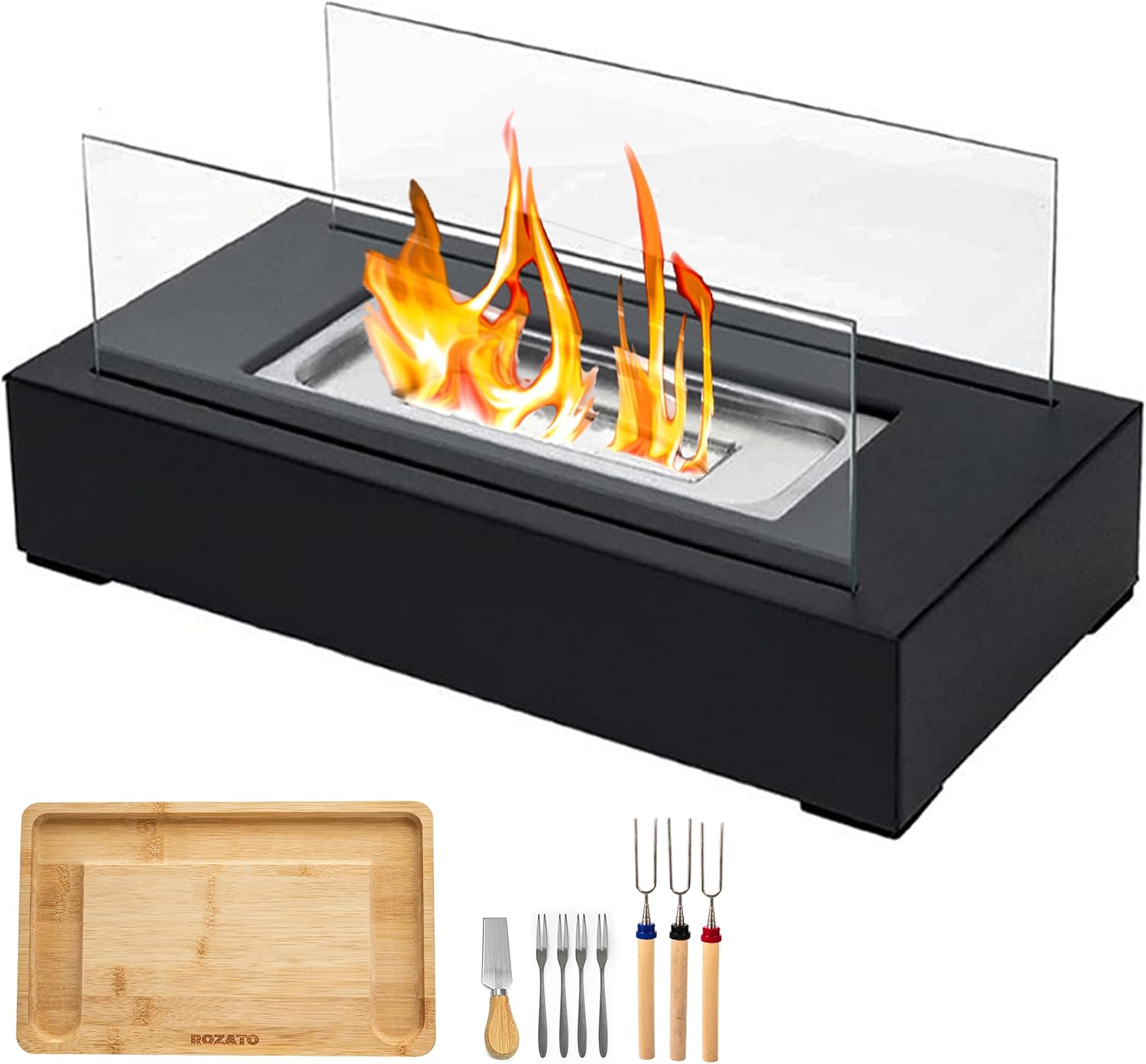 ROZATO Tabletop Fire Pit: Cozy Smores Fun!