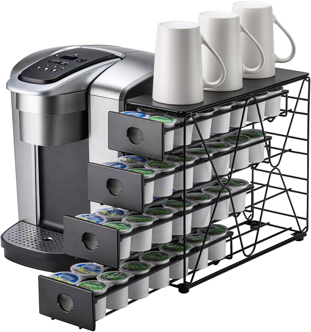 FlagShip K Cup Holder for Keurig Pods - 4 Tier Organizer