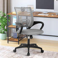 Adjustable Ergonomic Mesh Office Chair for Heavy People with Wheels - Grey