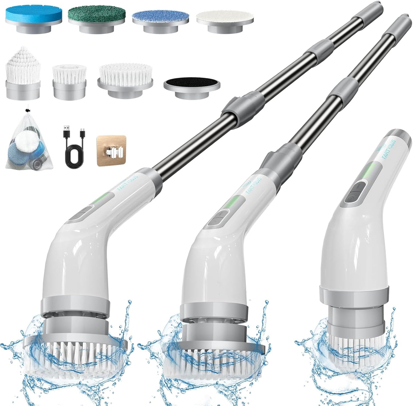 Electric Spin Scrubber with 8 Brush Heads for Efficient Cleaning