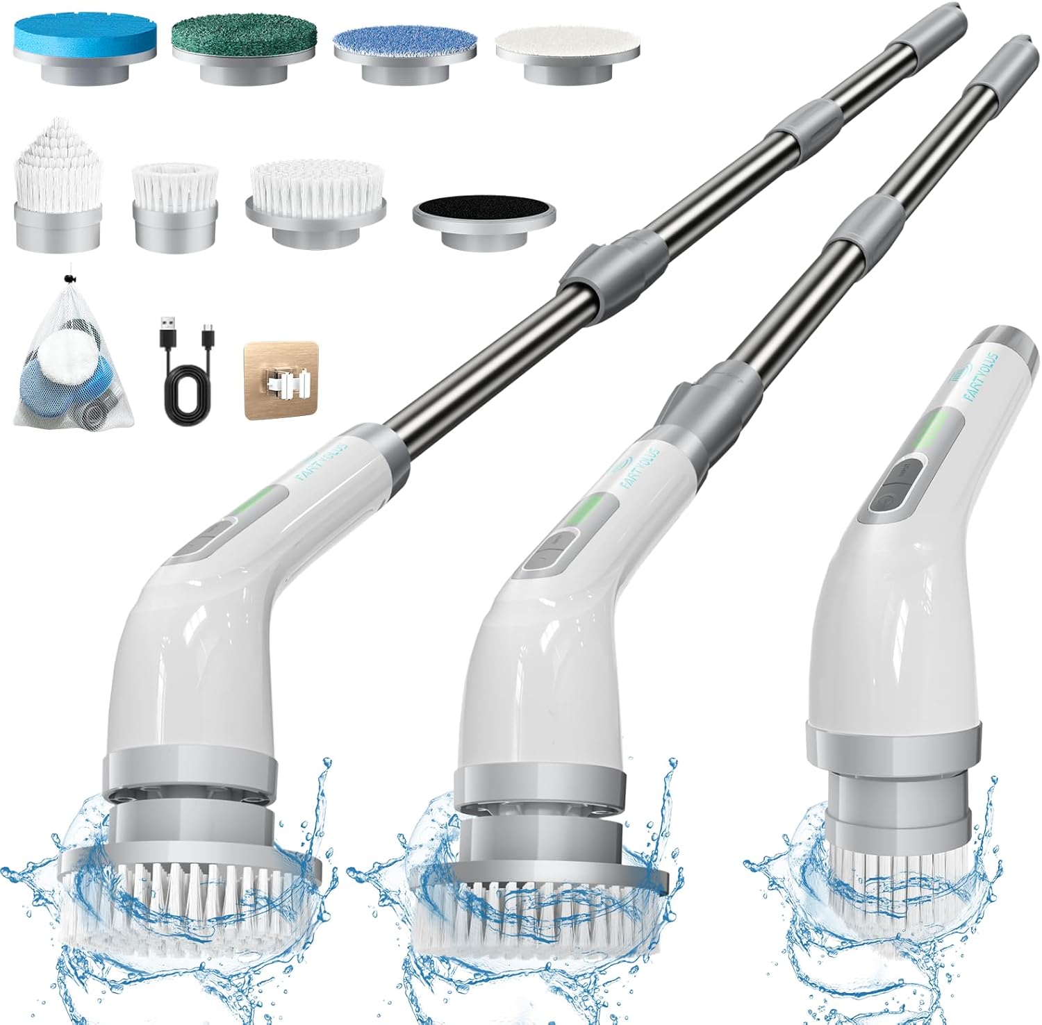 Electric Spin Scrubber with 8 Brush Heads for Efficient Cleaning