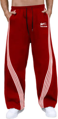Baggy Wide Leg Sweatpants Y2K Striped Side Drawstring Waist - Casual