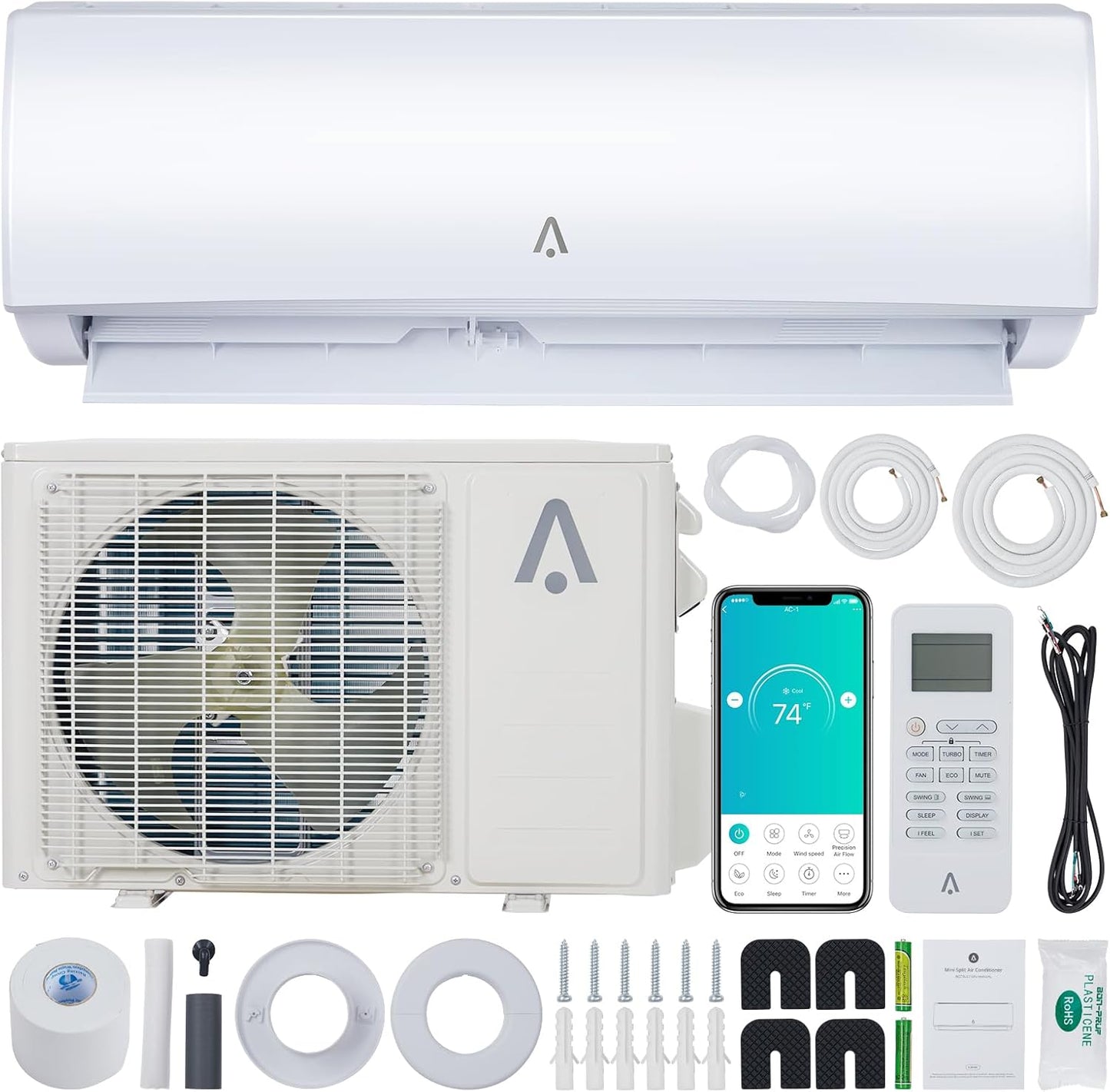 Acekool 9000 BTU Mini Split AC/Heater - Cool & Heat 450 Sq. Ft.!