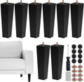TURSTIN 8-Pack 8in Square Solid Wood Furniture Legs - Mid Century Lift