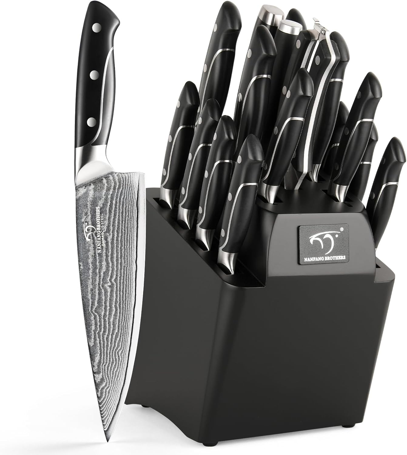 18 Pieces Damascus Kitchen Knife Set for Culinary Enthusiasts