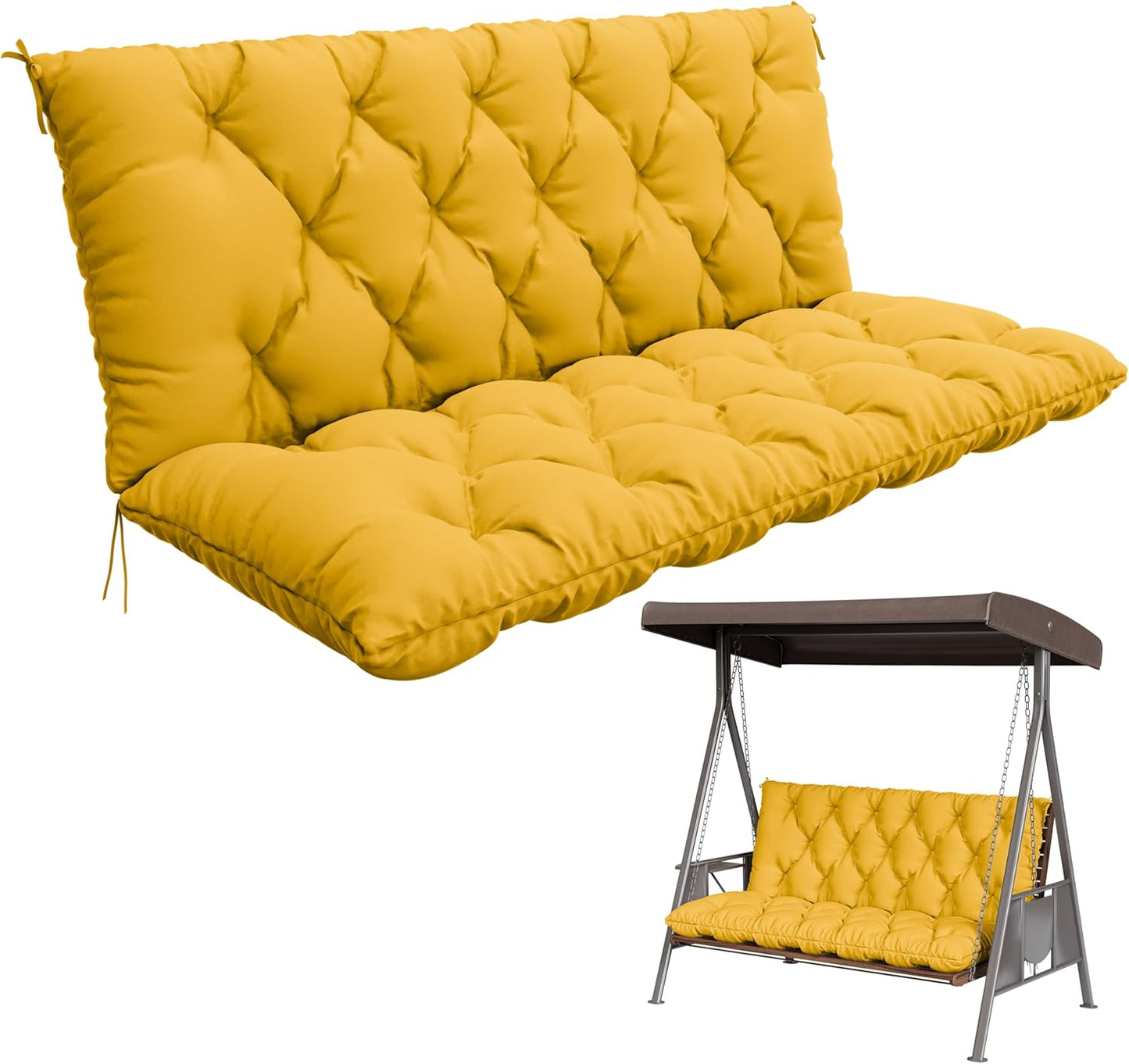 Porch Swing Cushion with Backrest for Outdoor Comfort and Style