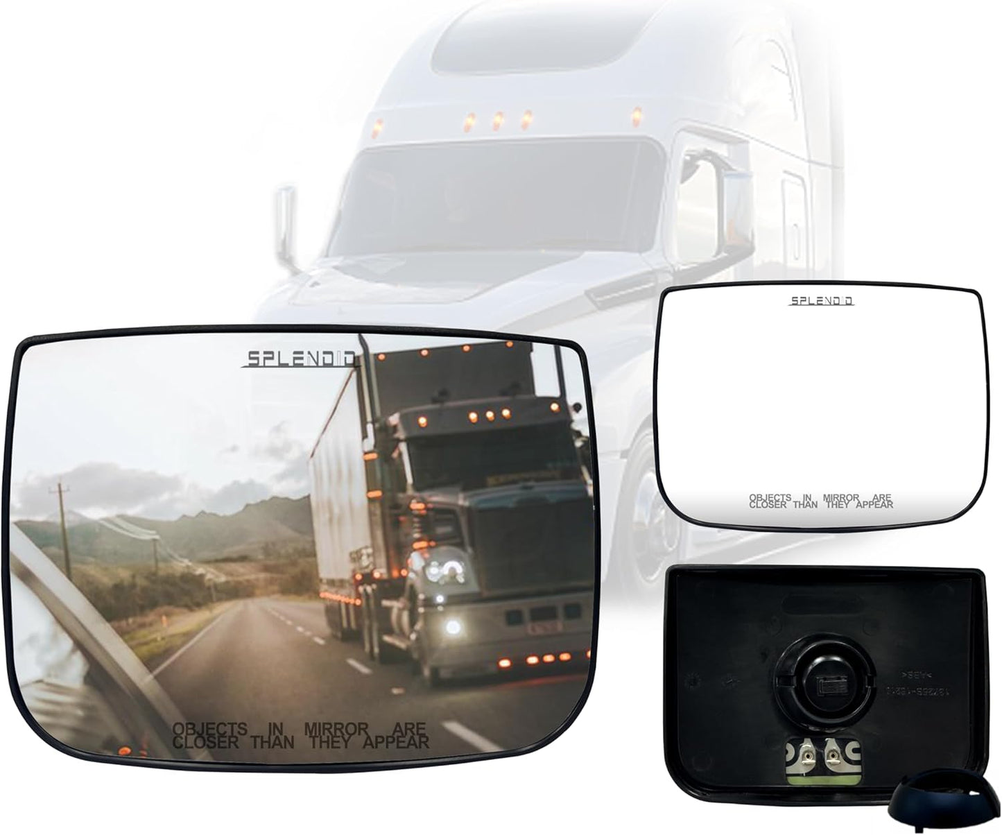SPLENDID Replacement Mirror Glass for Freightliner Cascadia 2018-2024