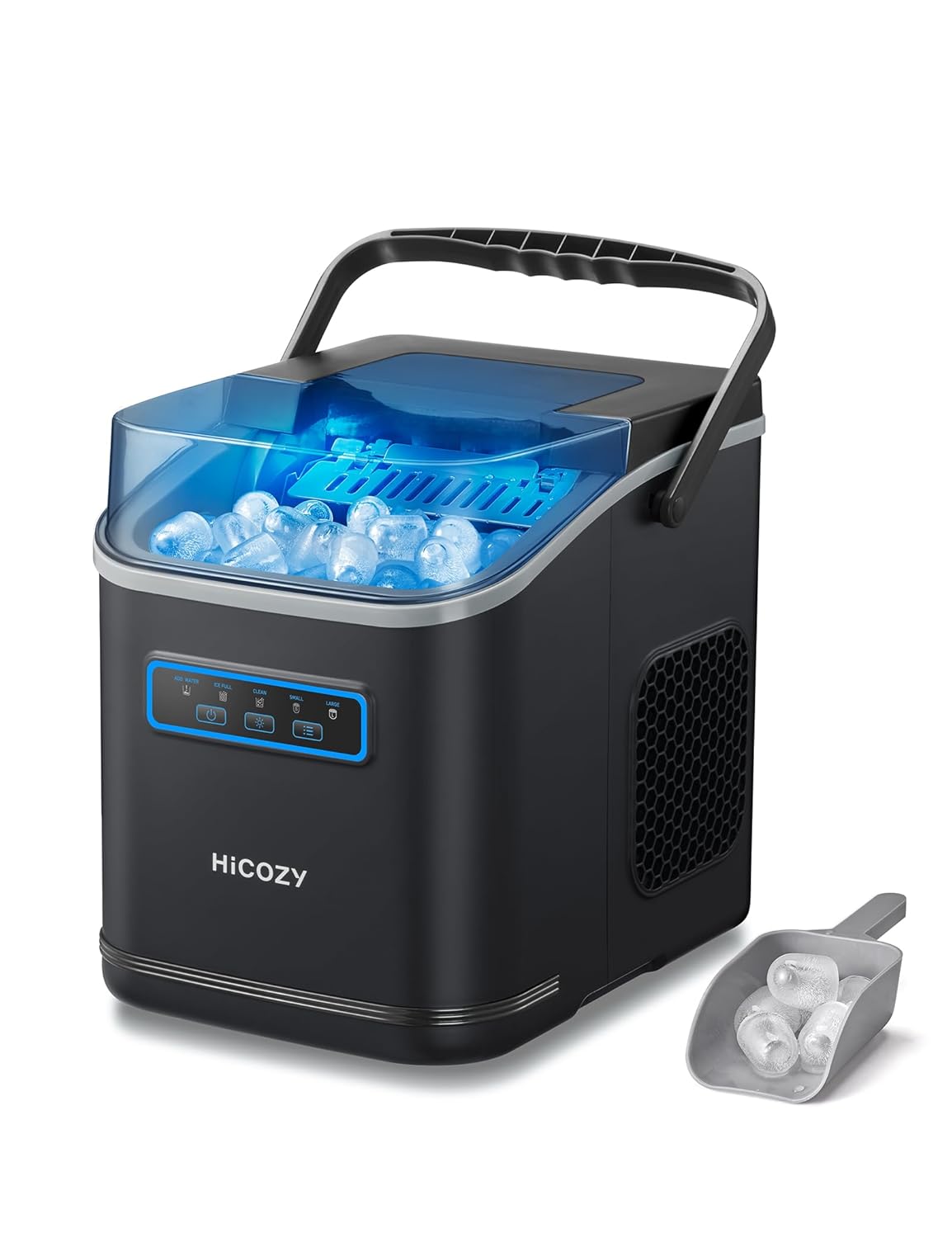 HiCOZY Clear View Ice Maker - Fast Ice Production for Home Use