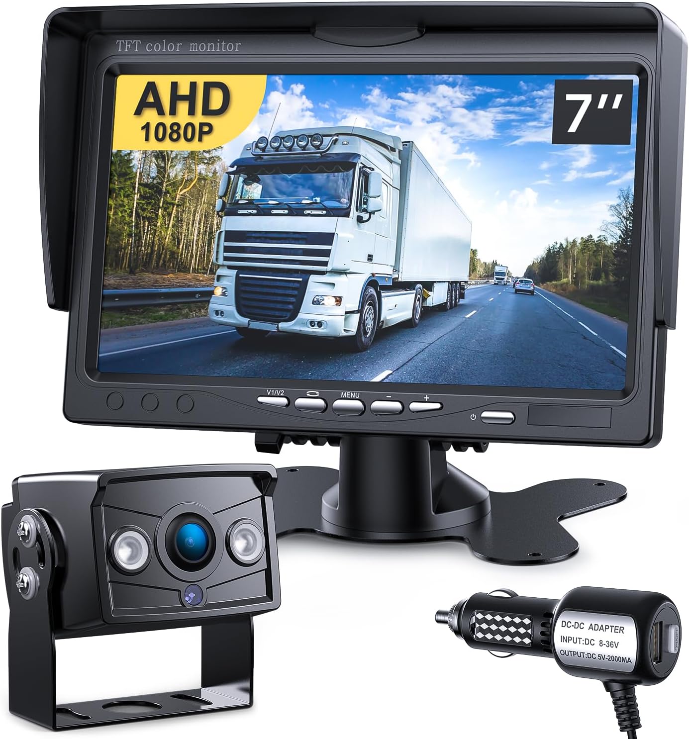 Upgrade Backup Camera Monitor Kit 7in HD 1080P for Trucks